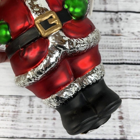 Vintage Department 80 Mercury Glass St. Nick Santa 9" Ornament Handpainted w Box - Picture 6 of 15